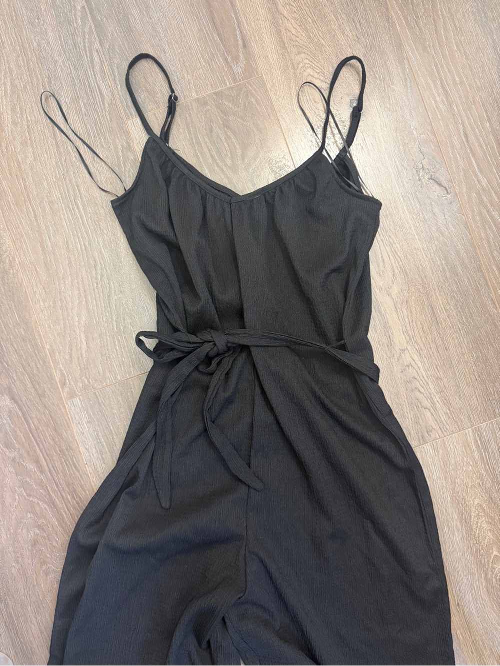 NWT H&M Black Tie Belt Wide Leg Jumpsuit XS